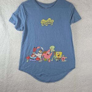 Nickelodeon Women's SpongeBob‎ SquarePants Crew Neck Graphic T-Shirt Blue Large